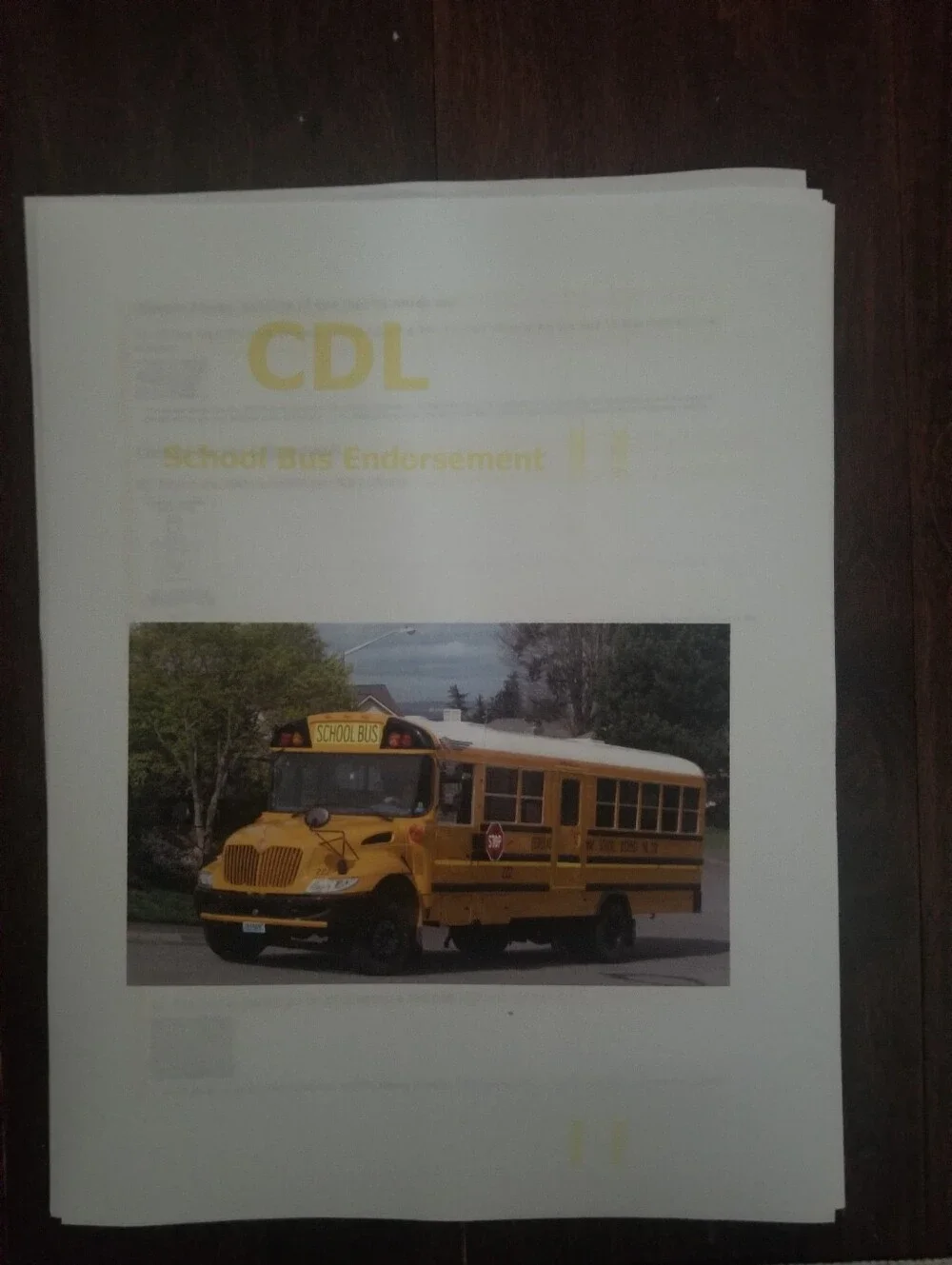 CDL School Bus Endorsement Training Book